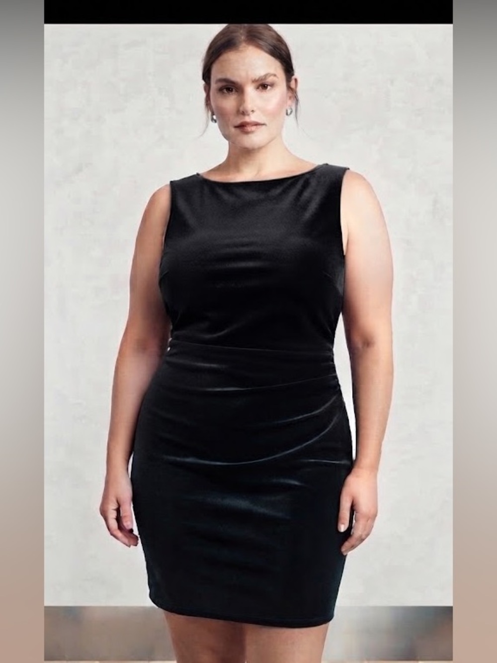 Wild Fable Velvet Bodycon Mini Dress Women's XL Black Ruched NWT
